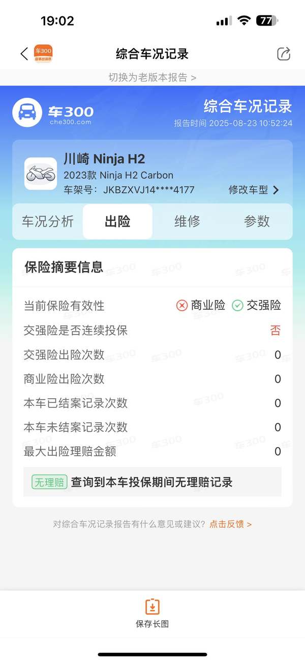 二手川崎Ninja H2