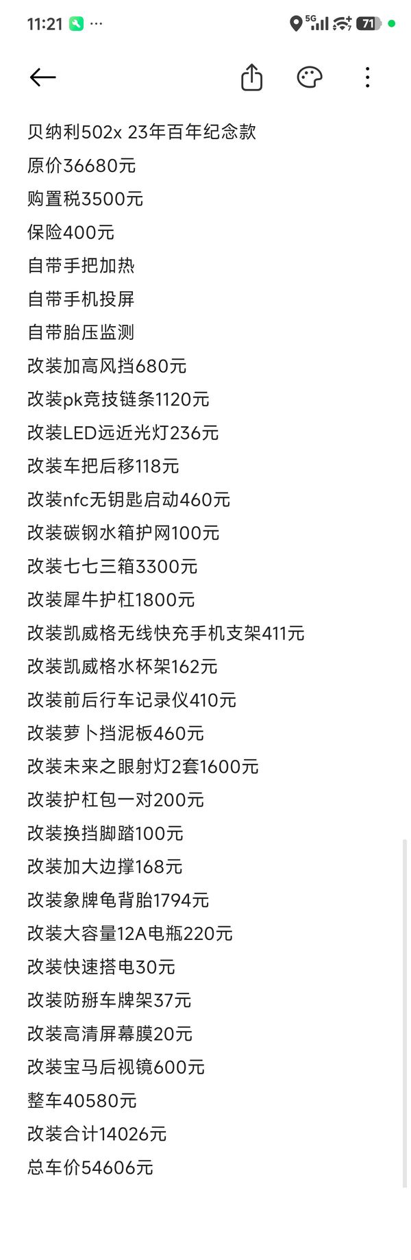 二手贝纳利金鹏 TRK502